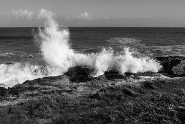Waves crushing on Irish coast