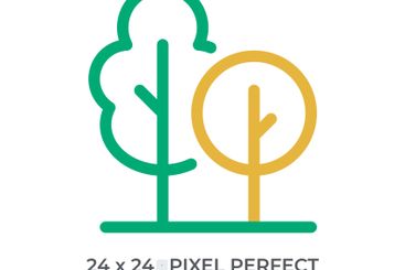 Growing trees colorful line ui icon