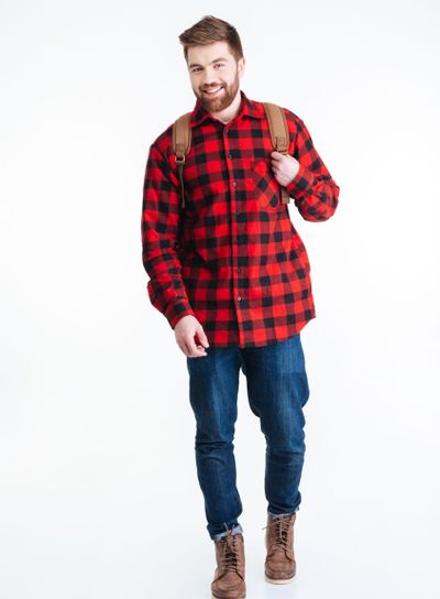 Full length portrait of a smiling man