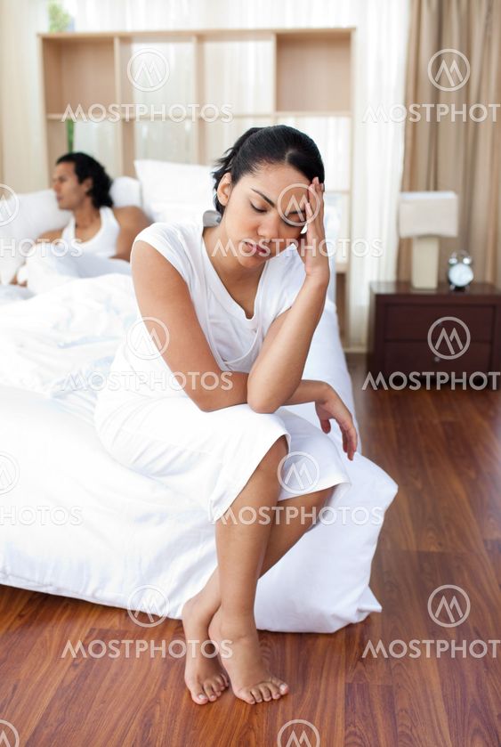 Woman getting fed up with her husband