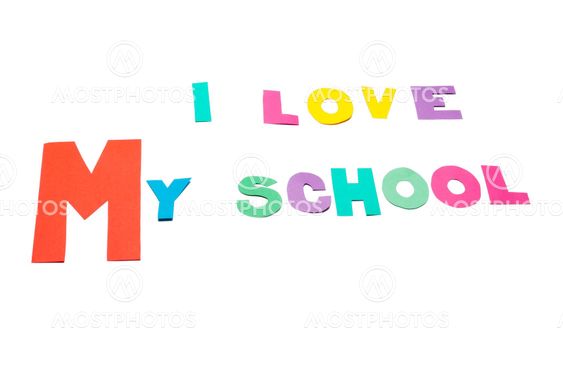 I love my school - white background
