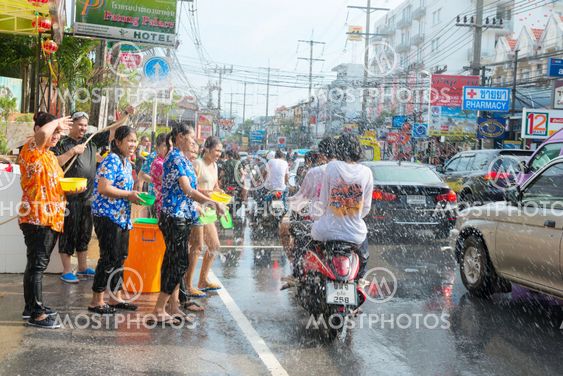 Celebration of Songkran Festival, the Thai New Year on Phuket