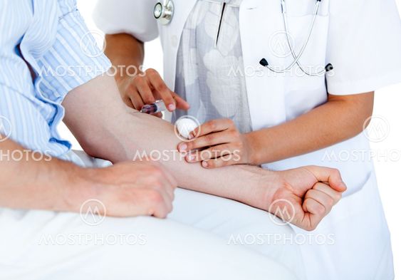 Close up of an injection