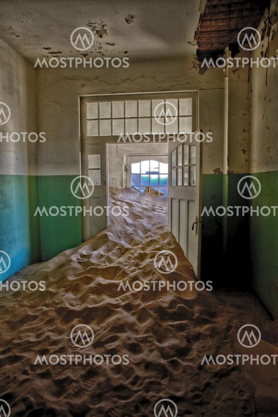 a strange dune in a house at kolmanskop ghost town namibia africa