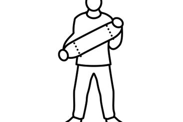 diy skate spot skateboard line icon vector illustration