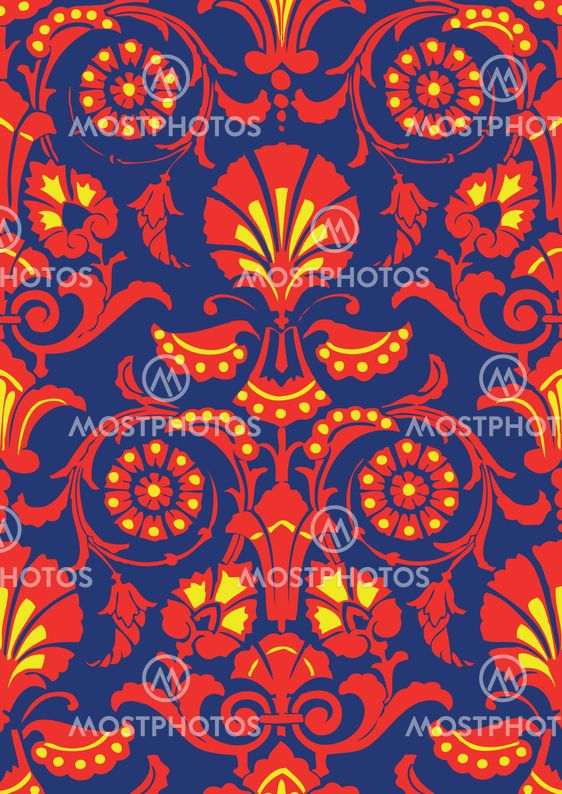 Colorful Seamless abstract hand-drawn floral pattern, vintage background. Seamless pattern can be used for wallpaper, pattern fills, web page background, surface textures, packaging, invitations