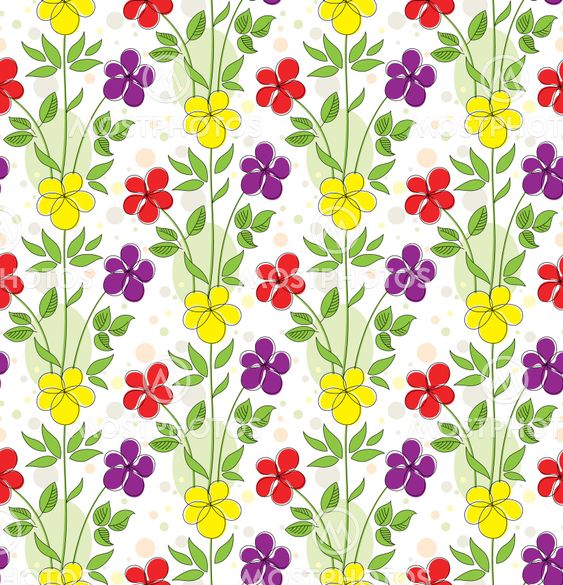 Seamless background with decorative flowers