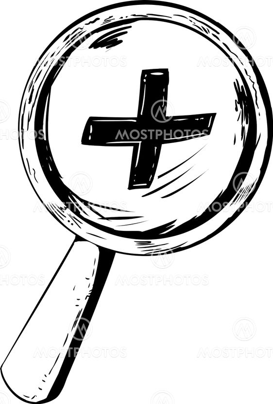 Outlined Zoom In Symbol