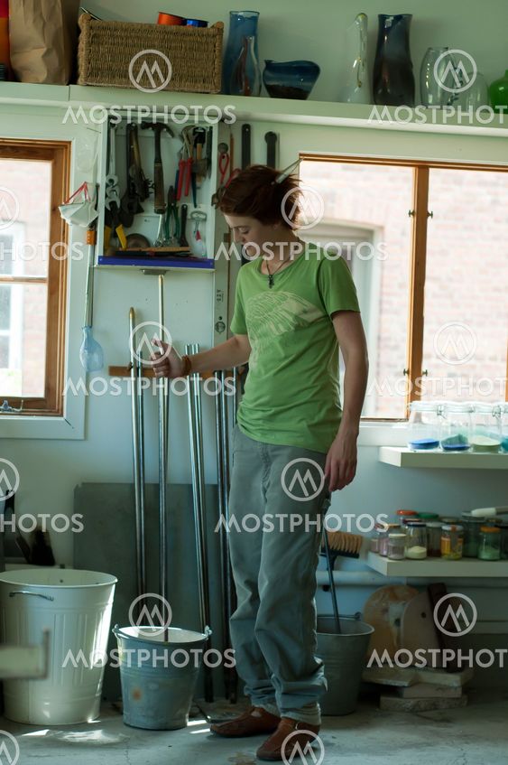 Työssä glassblower