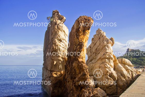 Rocks on the seashore of Tabarca, Tunisia
