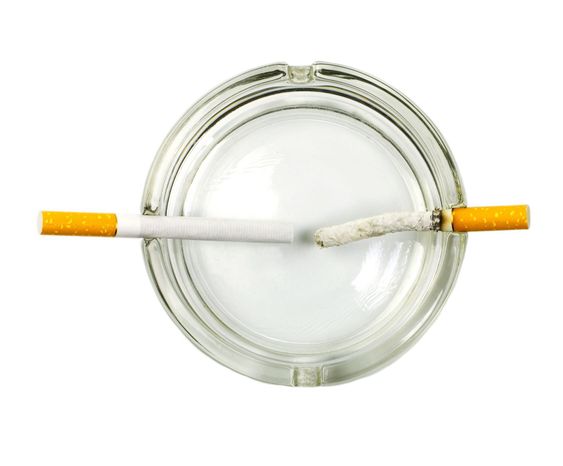 cigarette in ashtray
