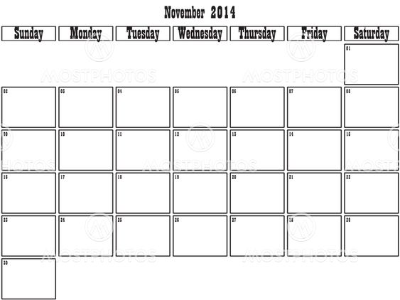 November 2014 planner big space
