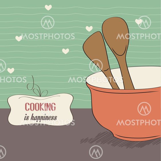 background with kitchen cooking wooden utensils storage pot