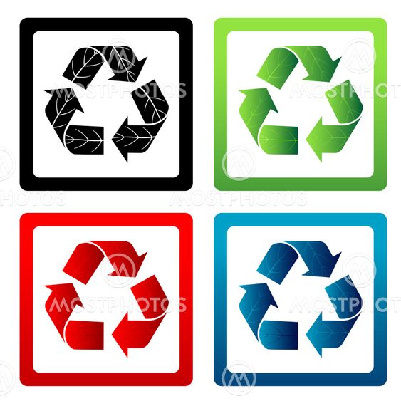 set of vector recycle symbols