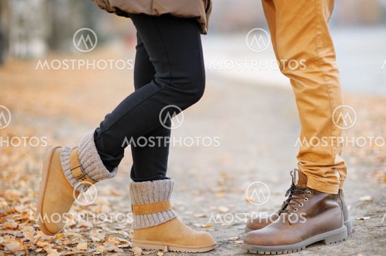 Male and female legs during a date