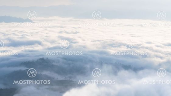 Landscape of cloud above cordillera in the morning