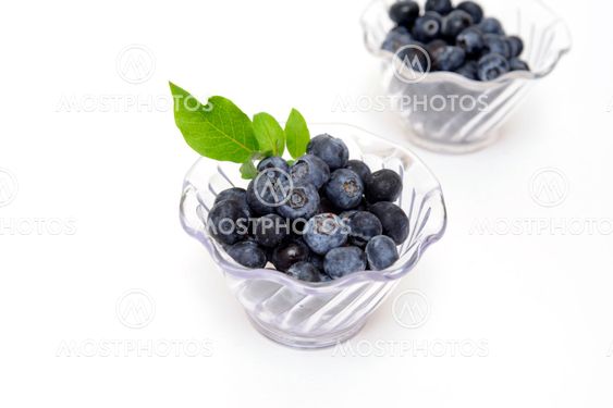 Blueberries In Clear Bowls