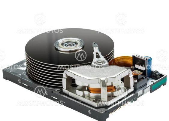 close up of hard disk