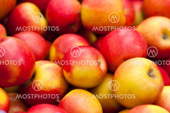 Apples on a market