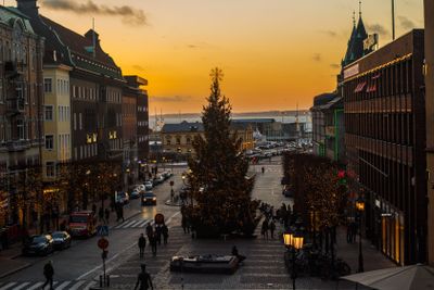 En tidig afton innan solen gått ner helt över Danmark