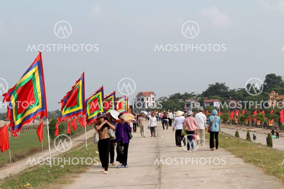 people attend traditional festival