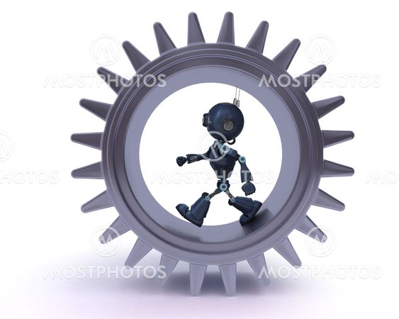 Android and gears concept