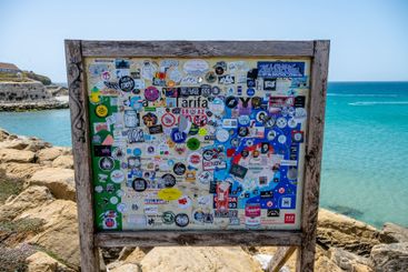 Traveler Stickers Display at Tarifa
