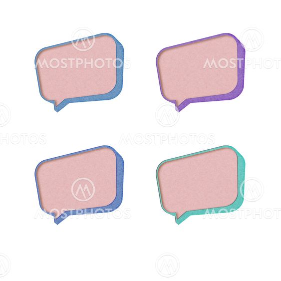 talk tag 3D recycled paper on white background