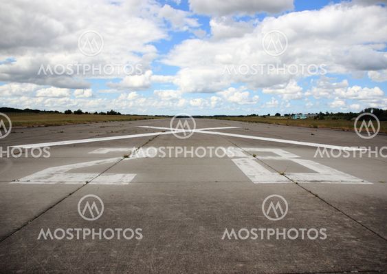 Closeup on runway number at airfield