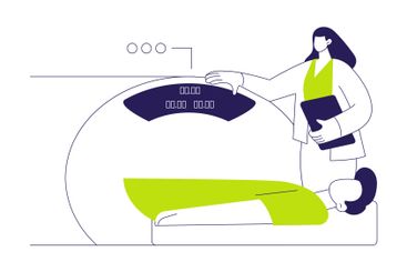 CT scan procedure abstract concept vector illustration.