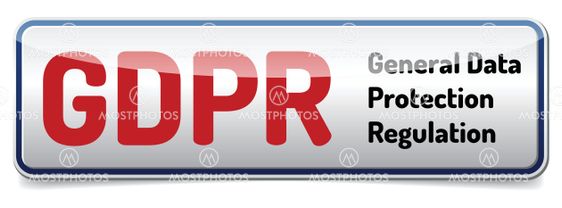 GDPR - General Data Protection Regulation. Glossy banner...