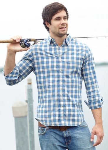 Sport, man and fishing rod at lake for holiday, vacation...