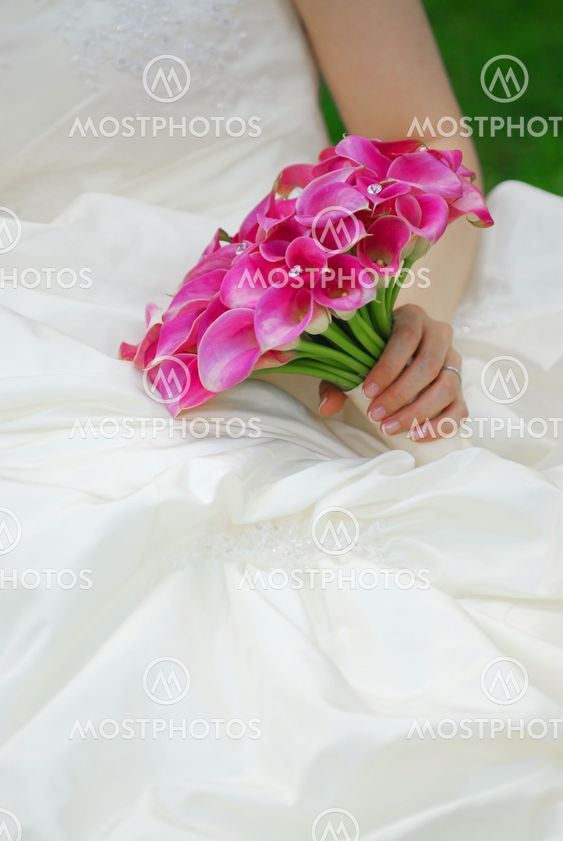 Bride with wedding bouquet