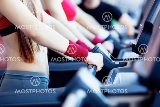 Girls in fitness center