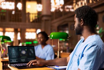 Medical assistant student prepares for exams in the...