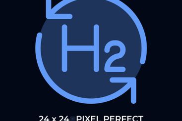 Hydrogen recycling dark color ui icon