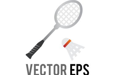 Silver badminton racket, racquet and feather ball sport...
