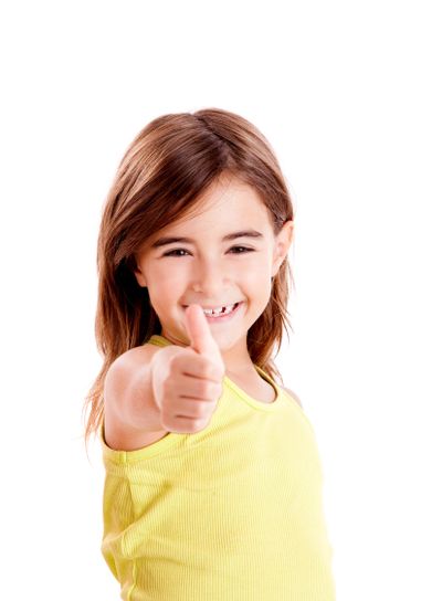 Girl with thumbs up