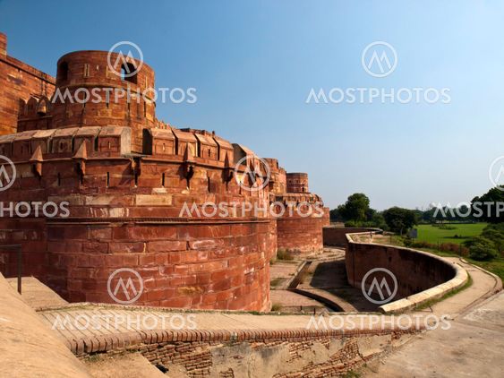 The Red fort of Agra in Uttar Pradesh, India.
