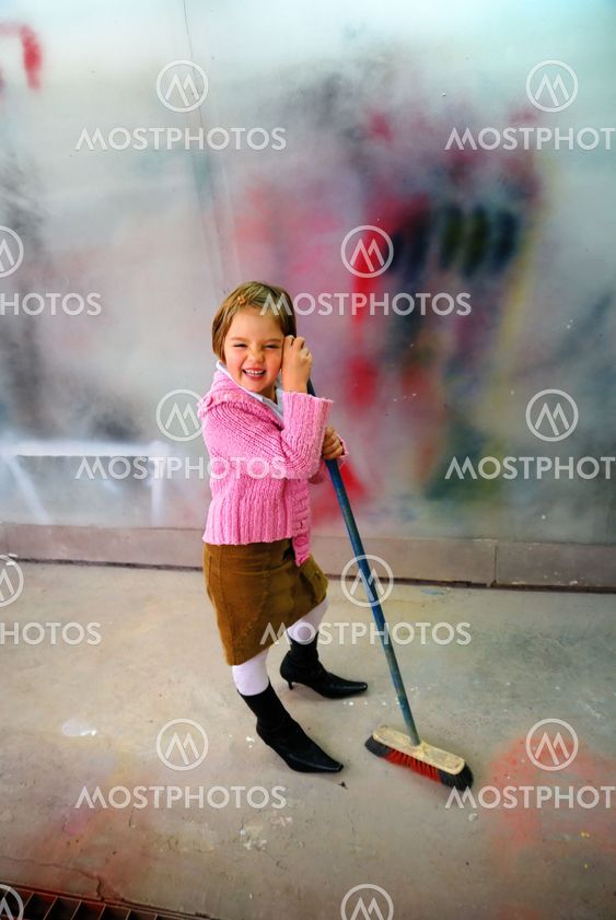 Cute little girl having fun