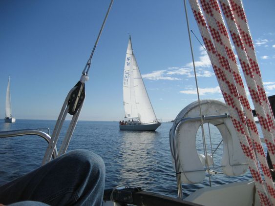 Sailing outside Kalix, Sweden