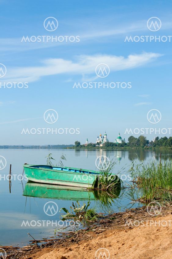 Boat on the lake Nero, Russia