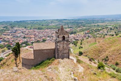 medieval chapel and view on seacoast