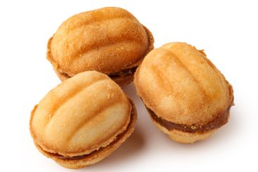 Deliciously baked traditional cookies with creamy...