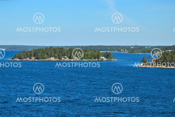 Swedish settlements on islets of Stockholm Archipelago in Baltic Sea, Sweden