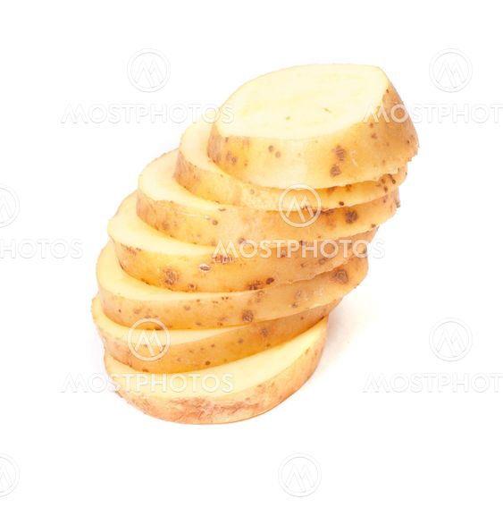 Sliced yellow potatoes