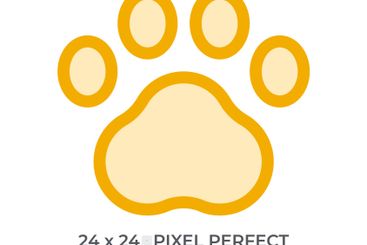 Animal paw duotone color ui icon