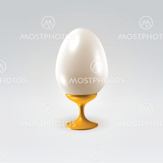 Shining pearl egg on a golden handle