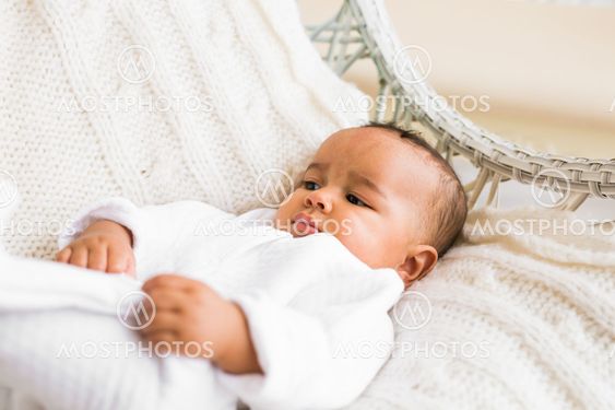 Portrait of a cute mixed race baby