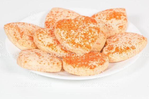 Heart shaped cookies in a plate